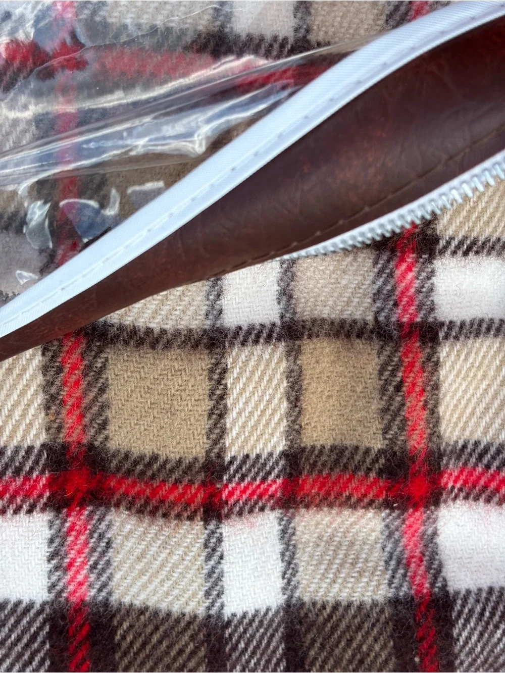 Vintage Faribo Plaid Blanket And Carry Bag